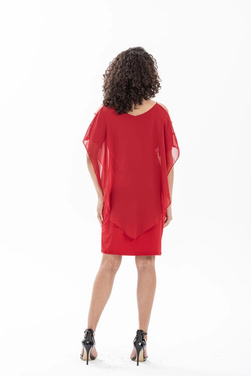 Tulle Shoulder Detailed Mini Dress