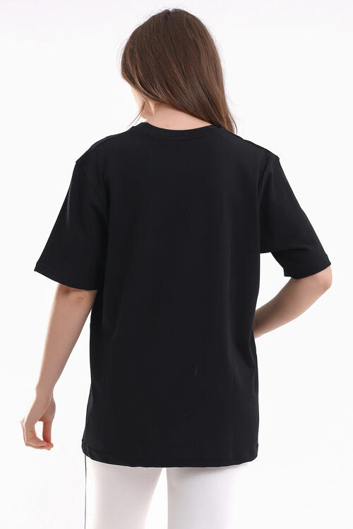 Crew Neck Short Sleeve Black Unisex T-Shirt